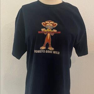 Navy Blue Graphic T-Shirt with Monkey Design